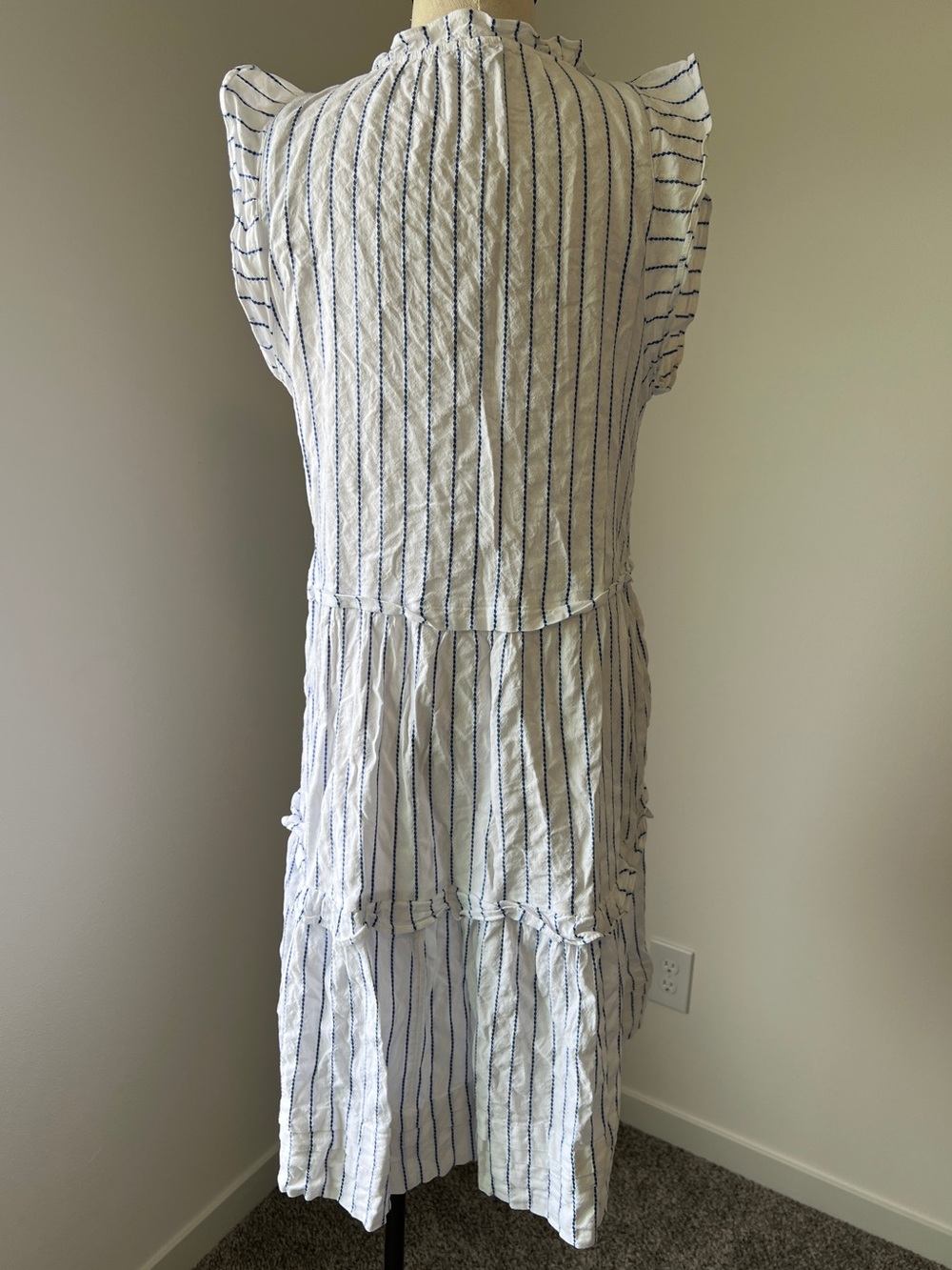 ME+EM Women's Striped Swing Tiered Mini Dress Size 12 - Picture 9 of 12